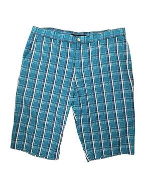 Vintage Y2K Sean John Teal Blue Plaid Shorts Long Baggy Skater Men’s 42 Summer